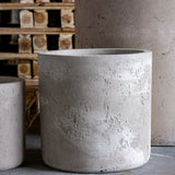 Aurella | Truffle – 30cm Medium Concrete Cylinder Planter – 13L Round Plant Pot