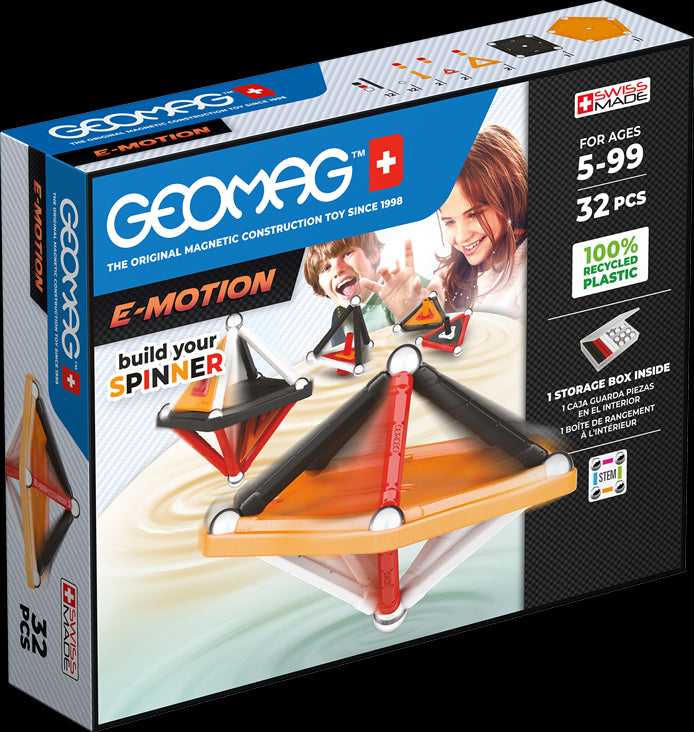 Geomag E-Motion Build Your Spinner Recycled 32 Pieces Set