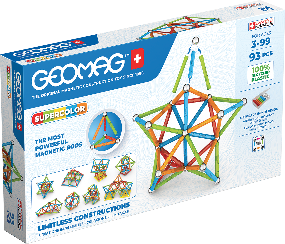 Geomag Supercolor Recycled 93 Pieces Set