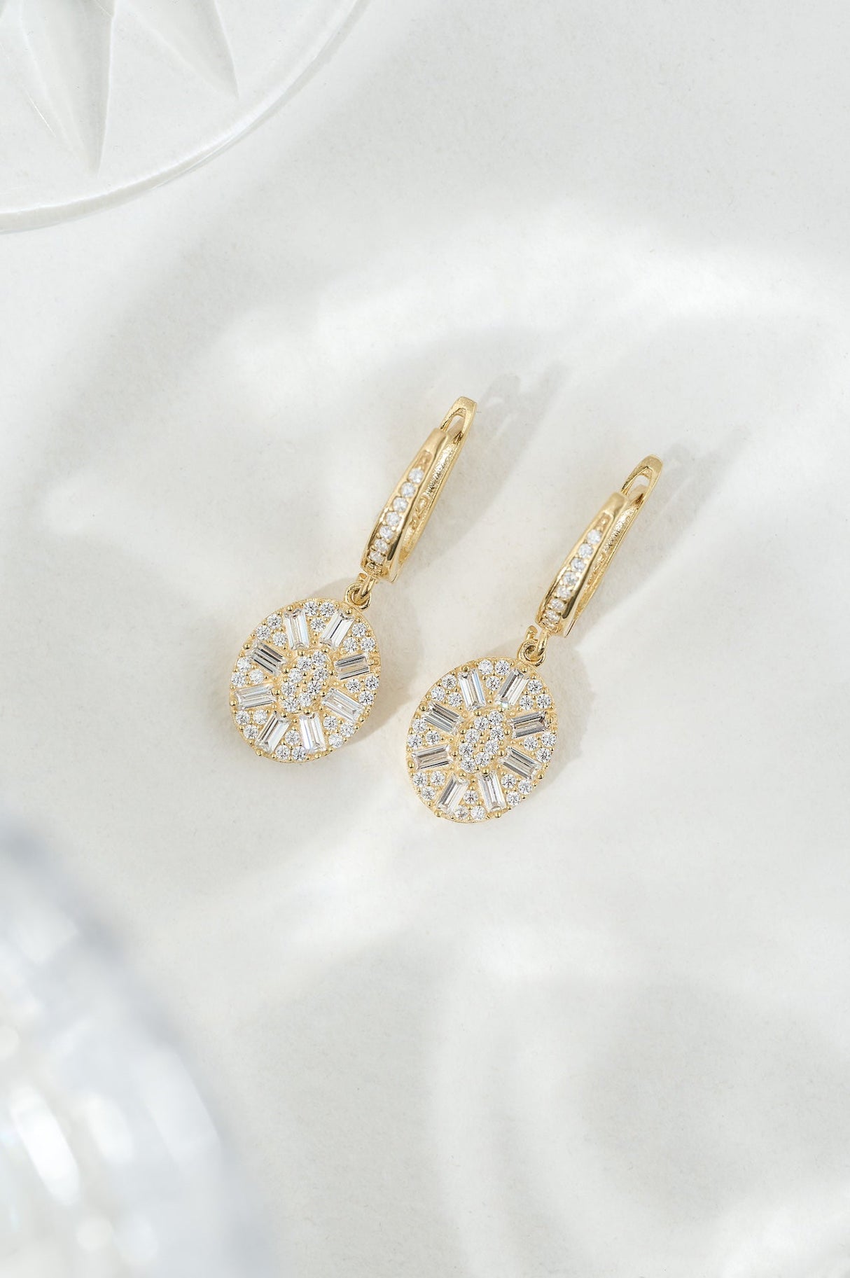 Uptown Oval Drop Earrings: Gold