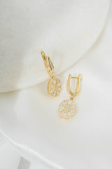 Uptown Oval Drop Earrings: Gold