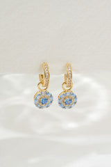 Something Blue Drop Earrings: Gold