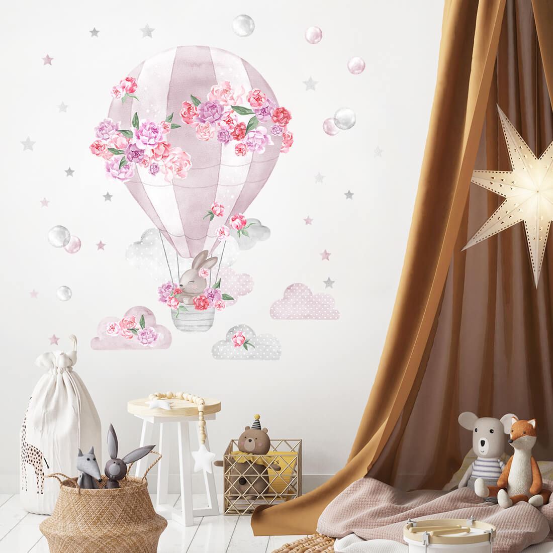 Wall Sticker | Hot Air Balloon Pink