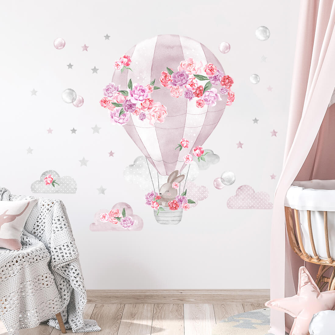 Wall Sticker | Hot Air Balloon Pink