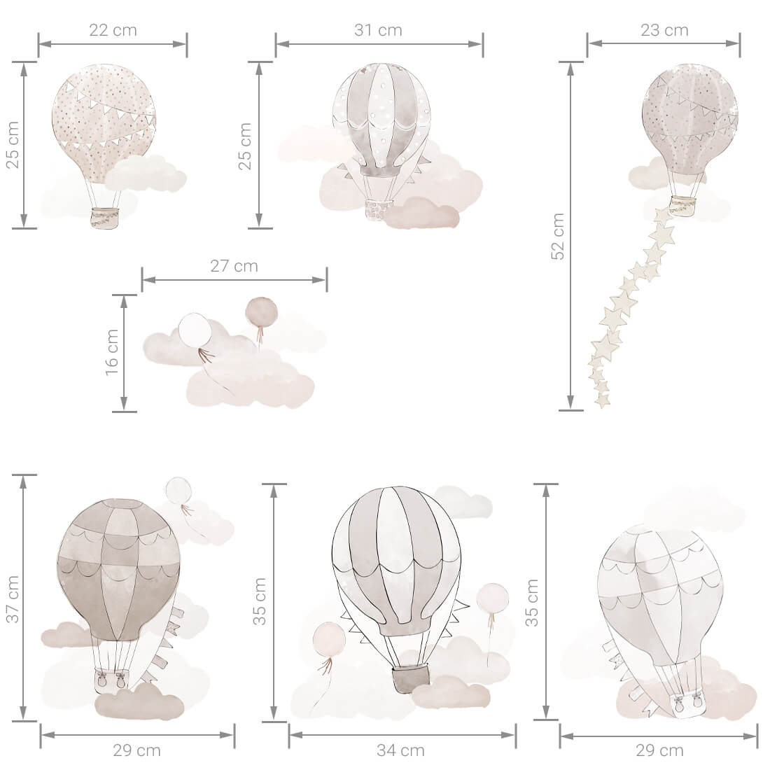Wall Stickers | Beige Balloons