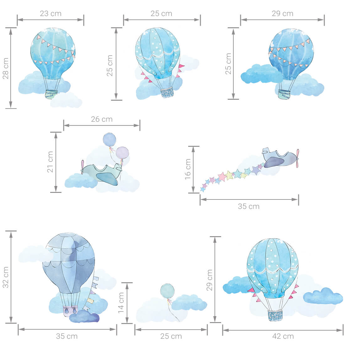 Wall Stickers | Blue Balloons