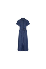 Yumi Blue Button Denim Jumpsuit