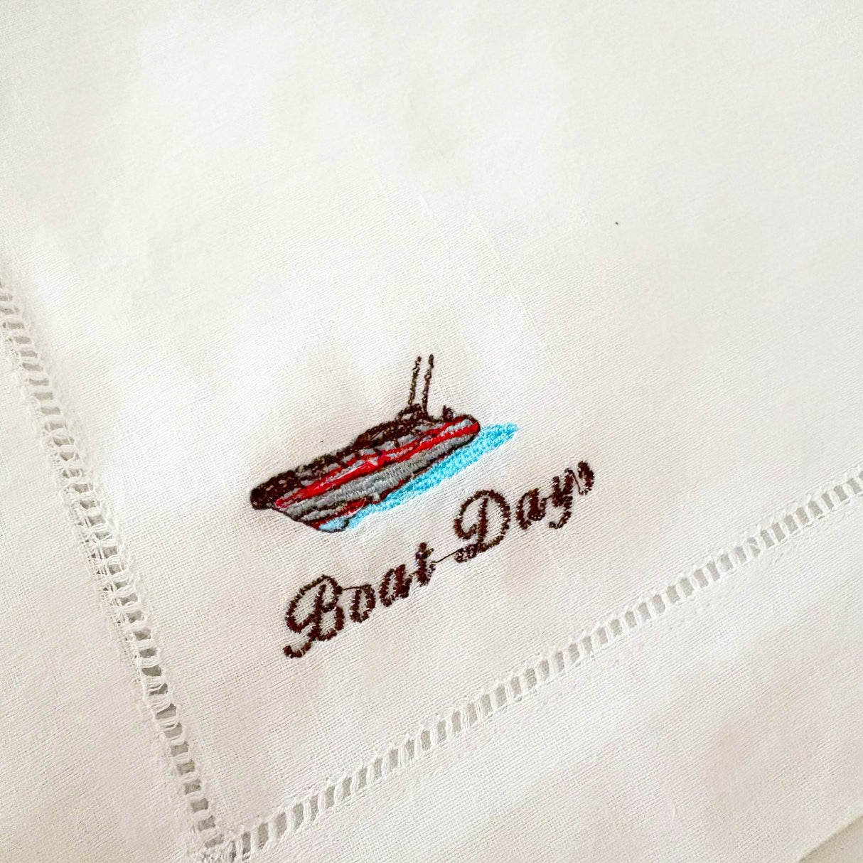 Embroidered Boat Themed Napkins