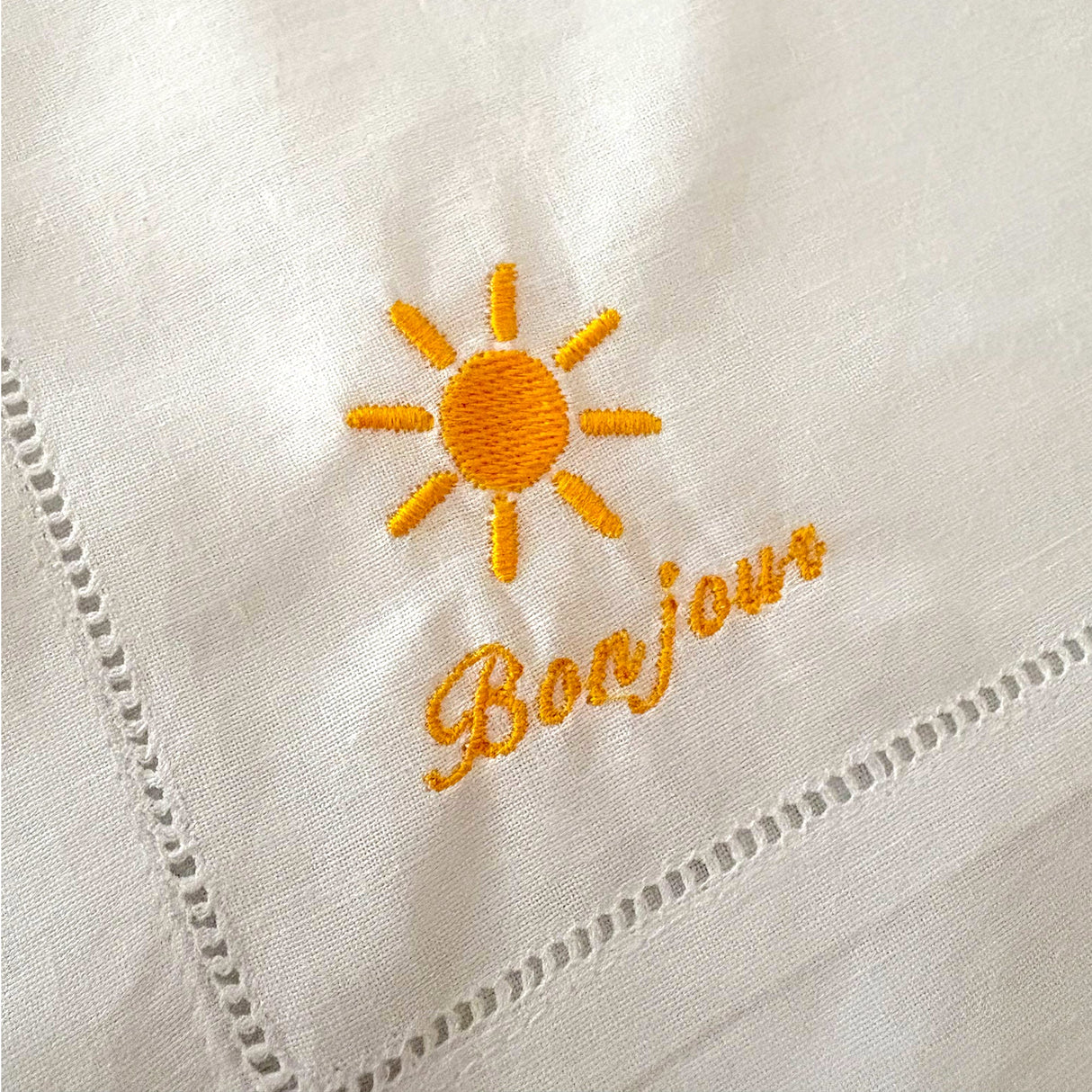 Embroidered Sunshine Napkins