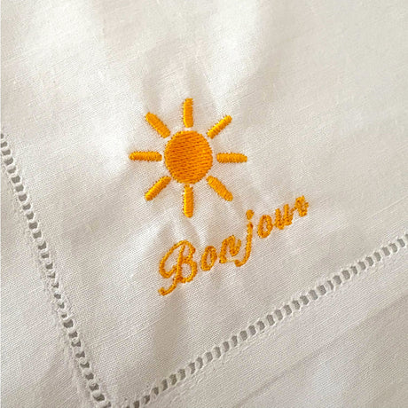 Embroidered Sunshine Napkins