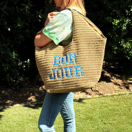 Bonjour Straw Beach Bag