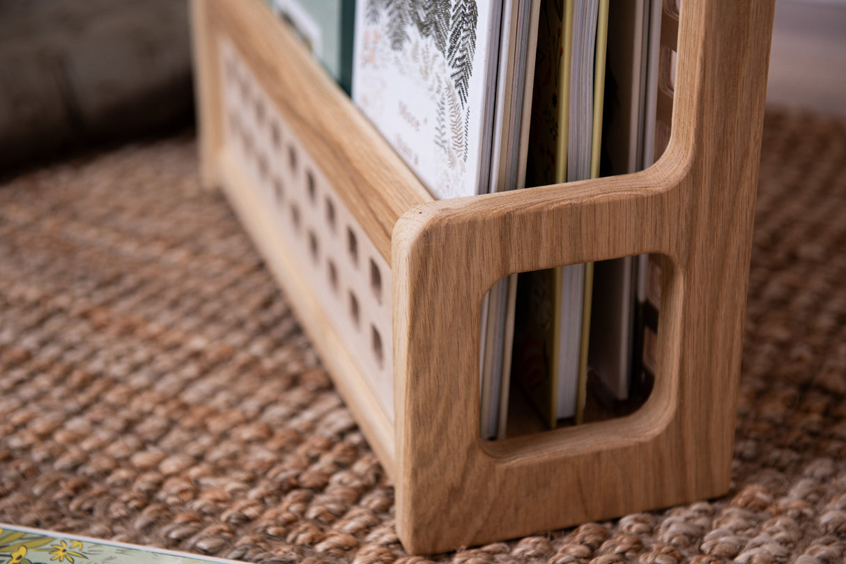 Book Storage Caddy - Solid Oak