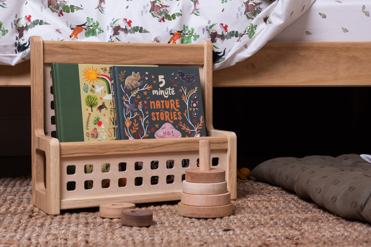 Book Storage Caddy - Solid Oak
