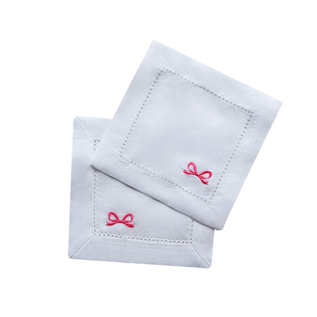 Custom Bows Embroidered Cocktail Napkins Set