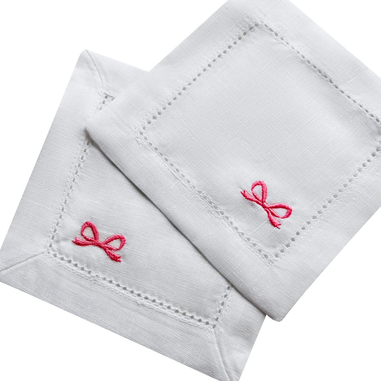 Custom Bows Embroidered Cocktail Napkins Set