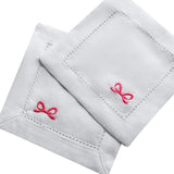 Custom Bows Embroidered Cocktail Napkins Set