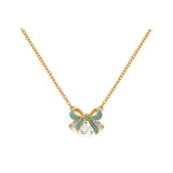 Amelia Bow Necklace, Turquoise & Gold