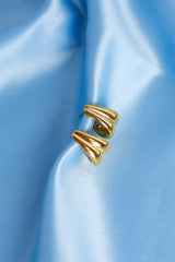 Retro Waterfall Gold Hoops