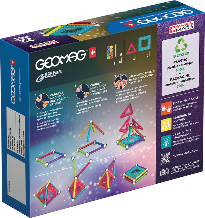 Geomag Glitter Panels Recycled 22 Pieces Set