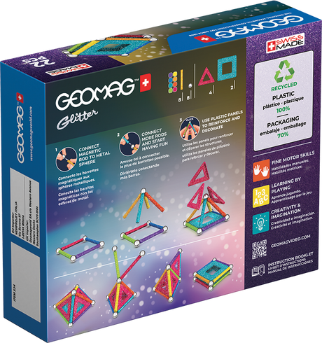 Geomag Glitter Panels Recycled 22 Pieces Set
