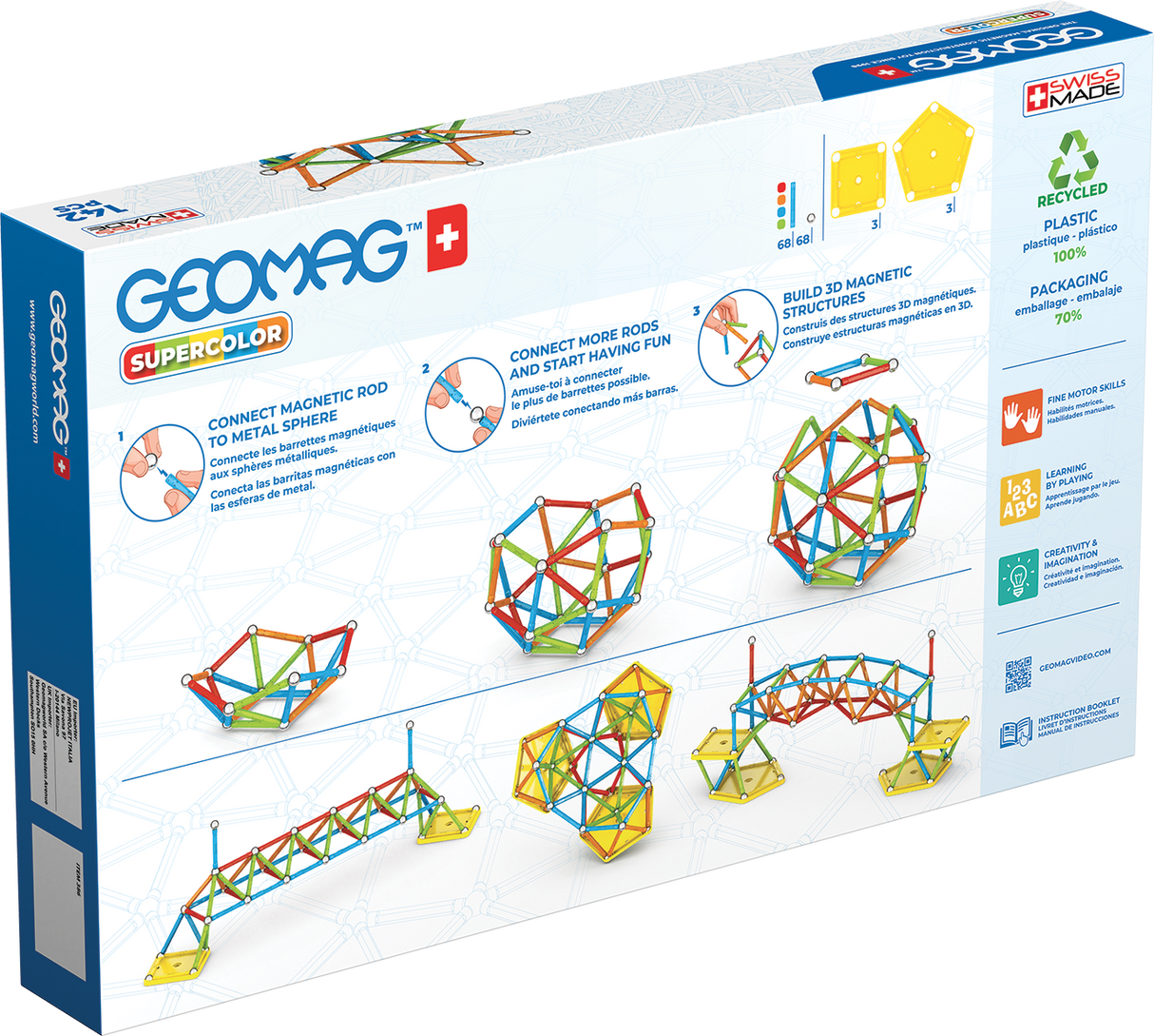 Geomag Supercolor Recycled 142 Pieces Set