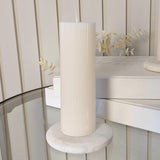 Catalina Cream Ribbed Pillar Candle
