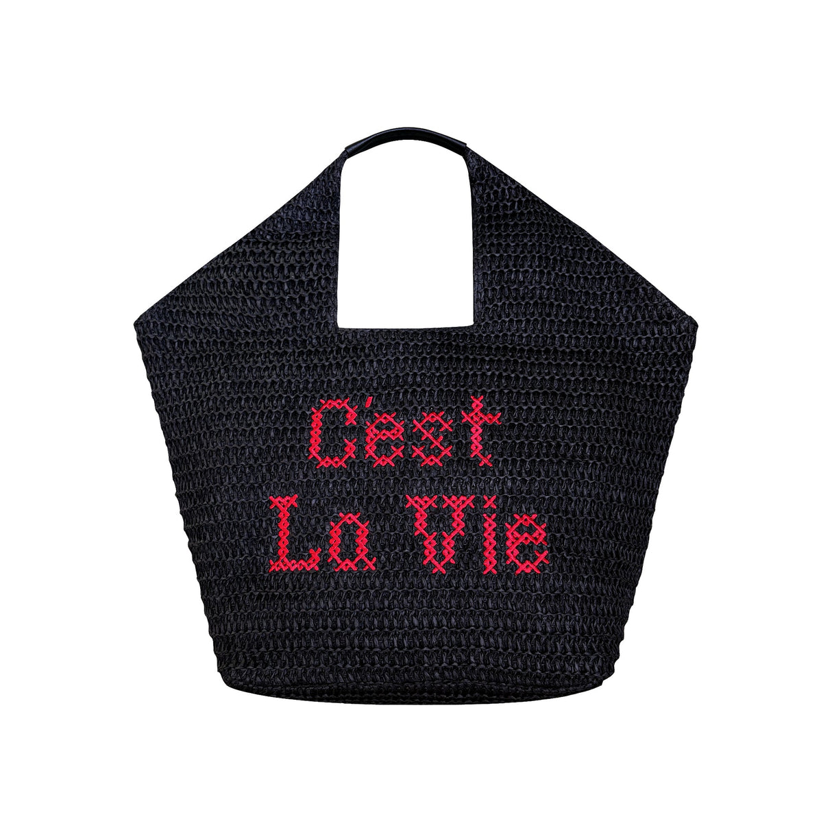 C'est La Vie Straw Beach Bag