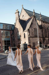 Brooklyn Dress in Champagne Satin