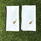 Pair of Embroidered Champagne Bottle Napkins