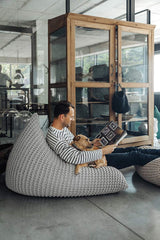Chunky Knitted Bean Bag | LIGHT GREY