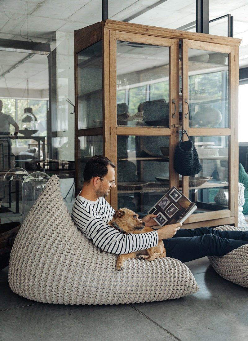 Chunky Knitted Bean Bag | OCEAN