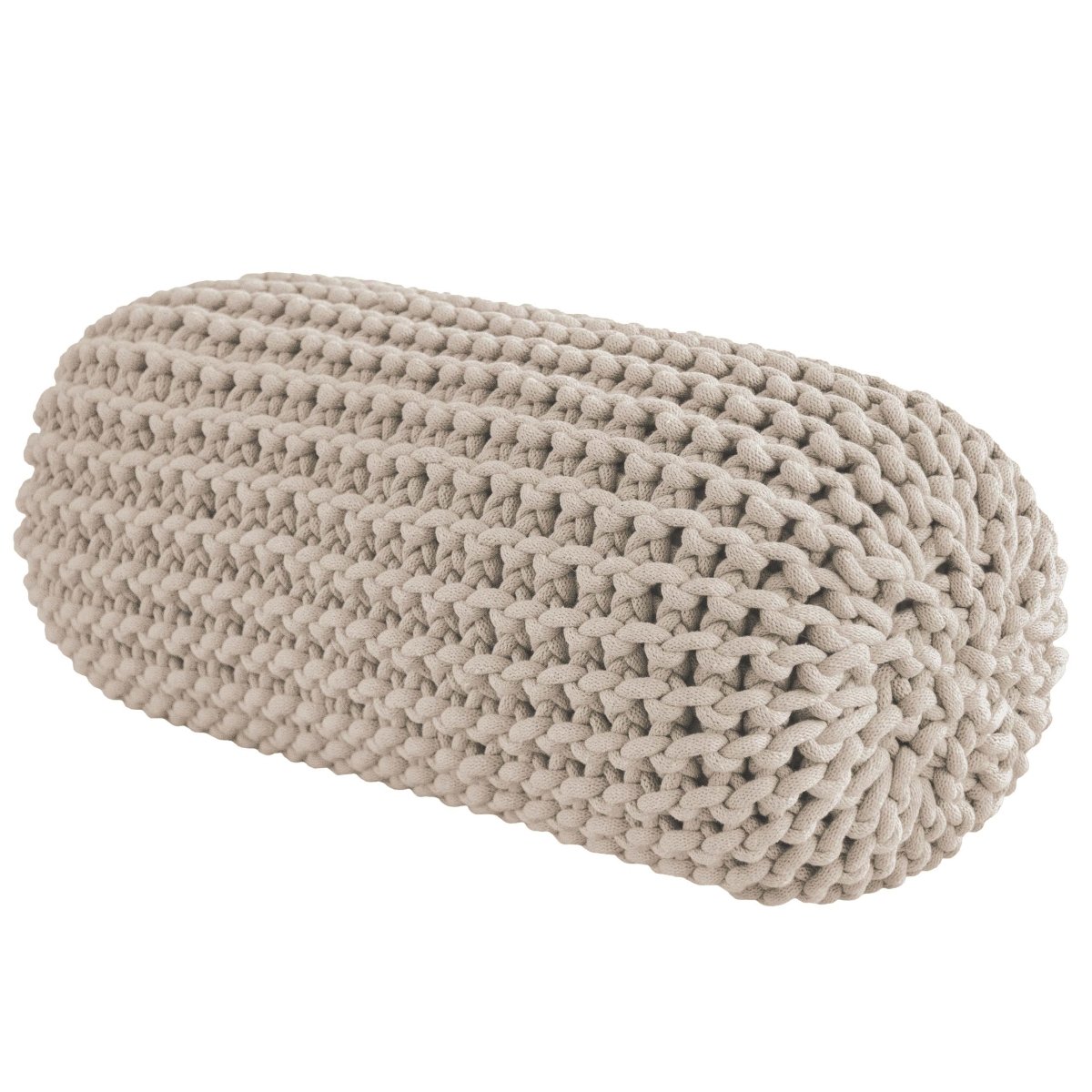 Chunky Knitted Bolster Footrest | BEIGE