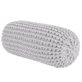 Chunky Knitted Bolster Footrest | LIGHT GREY
