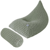 Chunky Knitted Bolster Footrest | LIGHT OLIVE