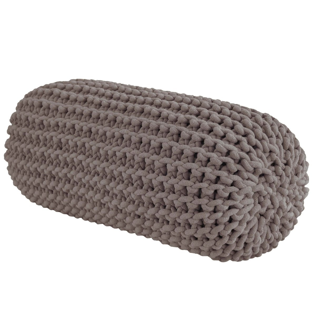 Chunky Knitted Bolster Footrest | MOCHA