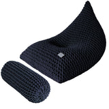Chunky Knitted Bolster Footrest | NAVY BLUE