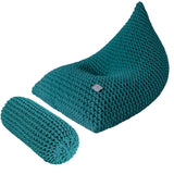 Chunky Knitted Bolster Footrest | OCEAN BLUE