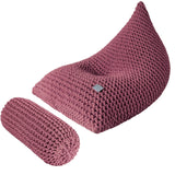 Chunky Knitted Bolster Footrest | OLD ROSE