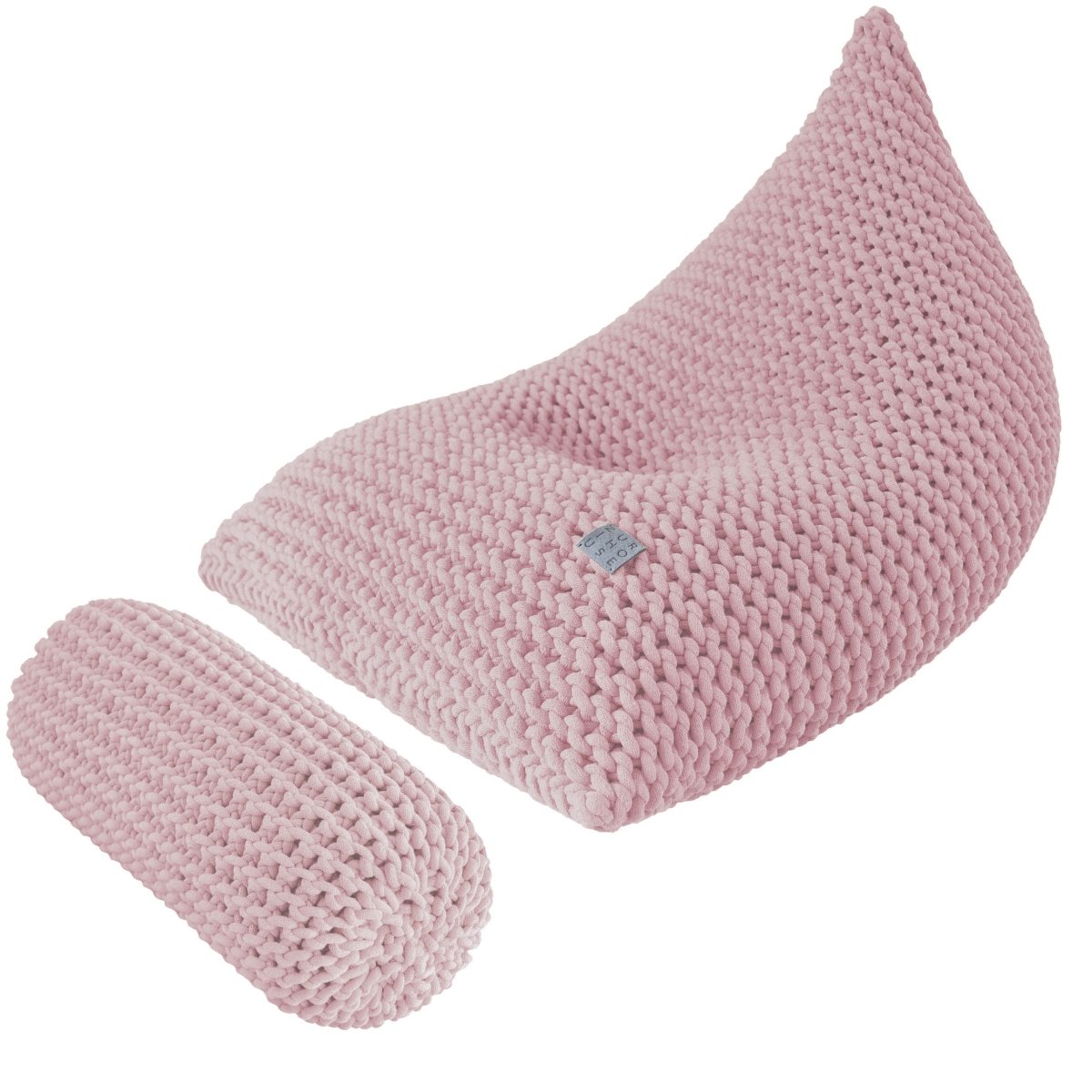 Chunky Knitted Bolster Footrest | POWDER PINK