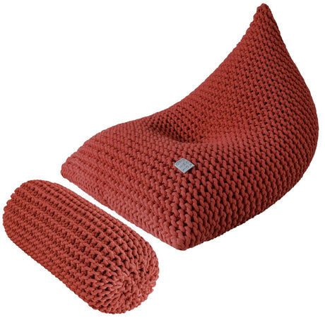 Chunky Knitted Bolster Footrest |  TERRACOTTA