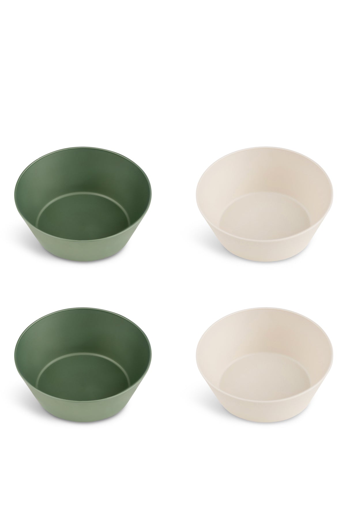 Eco Bowls Set of 4 in Green/ Cream