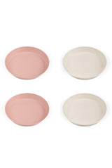 Eco Plates Set of 4 in Pink/Cream