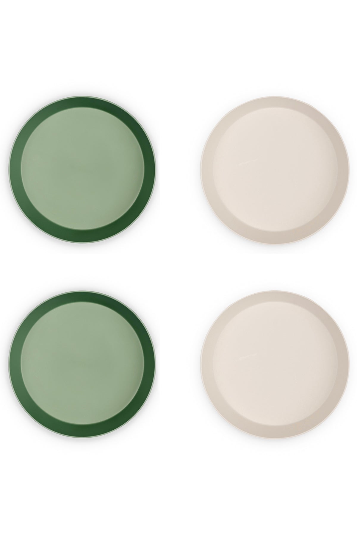 Eco Plates Set of 4 in Green/Cream