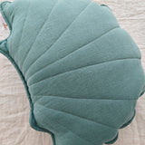 MINICAMP Linen Sea Shell Pillow – Mint Throw Pillow for Coastal & Beach Decor