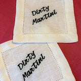 Personalized Embroidered Reusable Cocktail Napkin Set