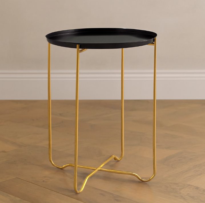 Templar Black Finish Round Top Side Table