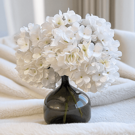 Cream Faux Hydrangea Single Stem Flower