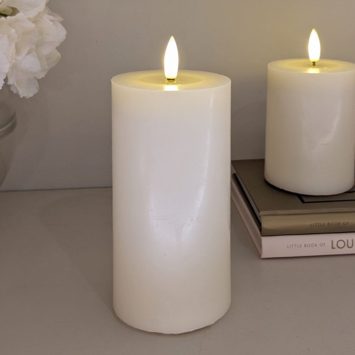Cream Realistic LED Candle - 15cm