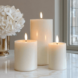 Cream Realistic LED Candles - Set of 3
