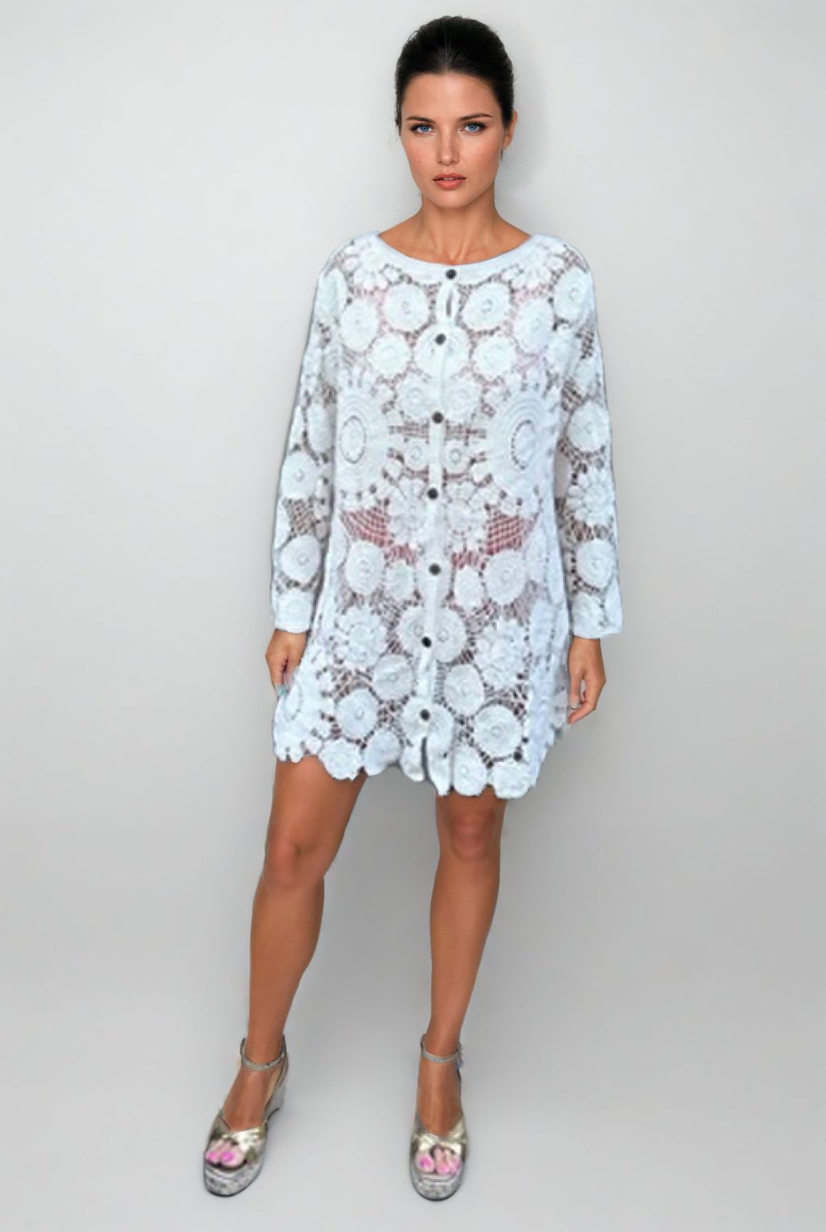 Crochet Button Dress